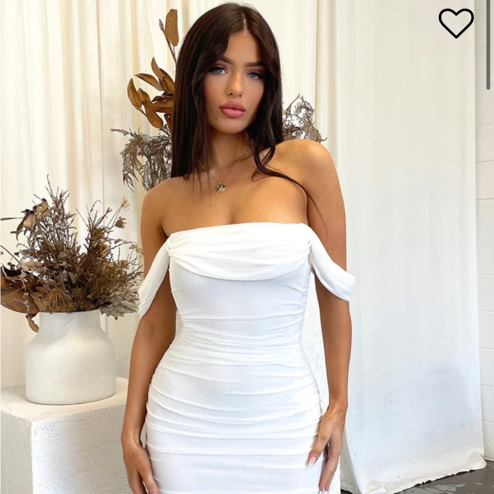 Elegant Cowl Neck Off Shoulder Ruched Cocktail Midi Dress